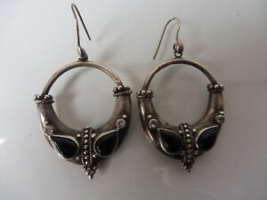 【貨物輸送無料】宝飾品・付属品 しろがね色bella, vecchio orecchini__ pendenti__ 925 argento __ con onice __ 5,7糎