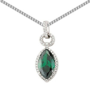 【貨物輸送無料】宝飾品・付属品 シルバーグリーンマーキーズネックレスペンダントインチsilver green marquise cz collana con ciondolo a forma di occhio gatti 18 pollici