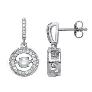 【貨物輸送無料】宝飾品・付属品 シルバーハローフローティングペンダントイヤリングsilver cz halo orecchini pendenti galleggiante