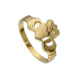 【貨物輸送無料】宝飾品・付属品 クラダリングサイズカスタマイズreal 375 9 kt matt engravable adolescente claddagh ring dimensione fm personalizzare