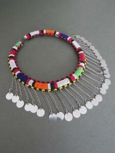 【貨物輸送無料】宝飾品・付属品 ヴィンテージアフリカガラスチョーカーネックレスvintage tribale africana collana girocollo インチ vetro