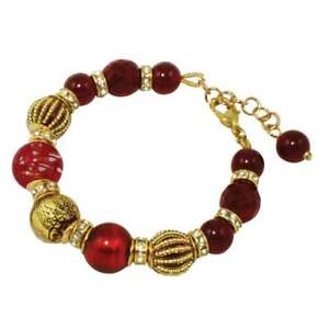 【貨物輸送無料】宝飾品・付属品 ローマレッドゴールドベネチアンムラーノガラスブレスレットroma rosso ed oro venetian murano glass bracelet