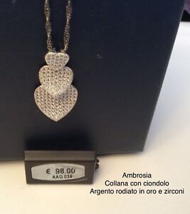 【送料無料】ジュエリー・アクセサリー アンブロシアシルバーペンダントジルコンネックレスambrosia aag 039 collana con ciondolo argento e zirconi