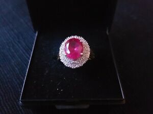 【貨物輸送無料】宝飾品・付属品 レディースピンククリスタルリングサイズボックスwomens pink crystal encrusted oval shaped ring size k complete インチ storage box