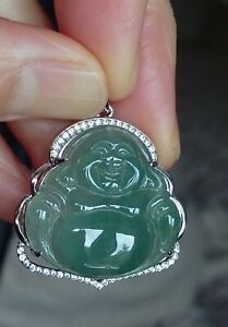 【送料無料】ジュエリー・アクセサリー グレードグリーンジェイドジェイトブッダペンダントベースcertified natural grado a ghiacciati l verde jadeite ciondolo buddha w s925 base