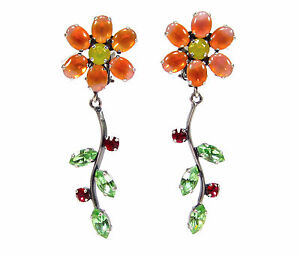 【送料無料】ジュエリー・アクセサリー Rデイジーイヤリングシャトルクリスタルボヘミアサブリナオレンジsoho R orecchini daisy lucidata navette cristalli bohemia sabrina arancione｜hokushin