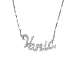 【送料無料】ジュエリー・アクセサリー ベネチアメッシュラインストーンバニアネックレスcollana nome vania in argento donna con strass maglia veneziana