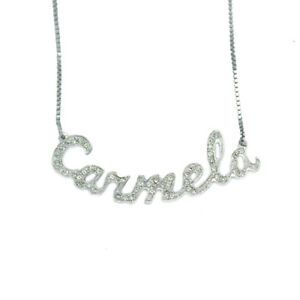 【送料無料】ジュエリー・アクセサリー ベネチアメッシュラインストーンネックレスcollana nome carmela in argento donna con strass maglia veneziana