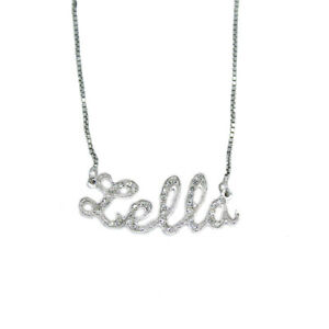 【送料無料】ジュエリー・アクセサリー ラインストーンベネチアンジャージシルバーレラネックレスcollana nome lella in argento donna con strass maglia veneziana