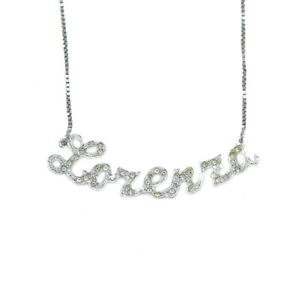 【送料無料】ジュエリー・アクセサリー ベネチアメッシュラインストーンロレンツァネックレスcollana nome lorenza in argento donna con strass maglia veneziana