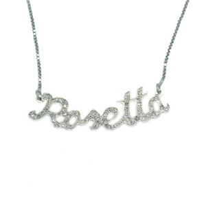 【送料無料】ジュエリー・アクセサリー ベネチアメッシュラインストーンロゼッタネックレスcollana nome rosetta in argento donna con strass maglia veneziana
