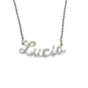 【送料無料】ジュエリー・アクセサリー ヴェネツィアニットラインストーンルチアネックレスcollana nome lucia in argento donna con strass maglia veneziana 20,146円