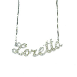 【送料無料】ジュエリー・アクセサリー ベネチアンニットラインストーンロレッタネックレスcollana nome loretta in argento donna con strass maglia veneziana