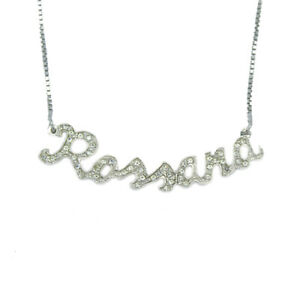 【送料無料】ジュエリー・アクセサリー ベネチアメッシュラインストーンロッサナネックレスcollana nome rossana in argento donna con strass maglia veneziana 20,146円