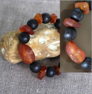 【貨物輸送無料】宝飾品・佩び物 バルトオークブレスレットエコハンドメイドbracelet from raw big baltic amber drops and oak wood decoration, eco handmade
