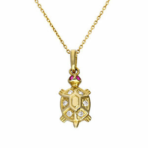 【送料無料】ジュエリー・アクセサリー ゴールドクリスタルタートルネックレスネックレスreal 375 9ct gold amp; cz cristallo collana tartaruga collana animali pet|hokushin