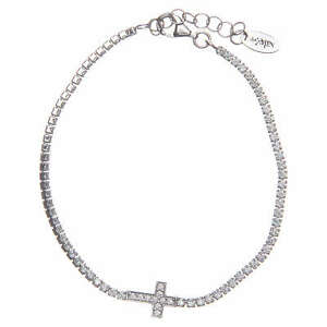 【送料無料】ジュエリー・アクセサリー アーメンテニスクロスブレスレットジルコンbracciale amen tennis croce e zirconi