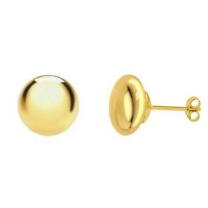 【送料無料】ジュエリー・アクセサリー トックイエローゴールドボタントーンイヤリングtoc 9ct oro giallo 8mm bottone orecchini a perno con farfalla posteriore