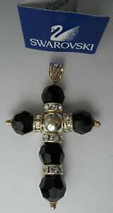 【送料無料】ジュエリー・アクセサリー スワロフスキークロスペンダントブラックライラックレディースciondolo croce swarovski con garanzia da donna colore nerolilla