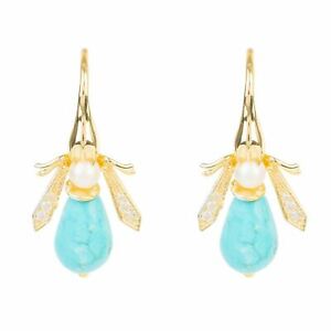 【送料無料】ジュエリー・アクセサリー ミツバチターコイズイヤリングゴールドhoney bee orecchini turchese oro