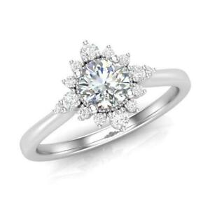 【送料無料】ジュエリー・アクセサリー ハローホワイトモイッサニテヴィンテージシルバーhalo trasparente bianco moissanite anello di fidanzamento vintage 925 argento