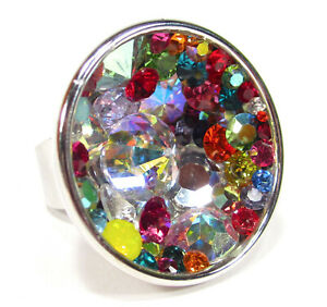 【送料無料】ジュエリー・アクセサリー Rスペースカップリングブロックsoho R molto grande anello space age cup blocco 40mm con cristalli levigati