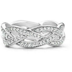 【送料無料】ジュエリー・アクセサリー オリジナルシルバースターリングファブリックリングセットサイズ￡nuovo originale ti sento argento sterling cz set anello in tessuto 12025zi taglia 54 n ￡ 99