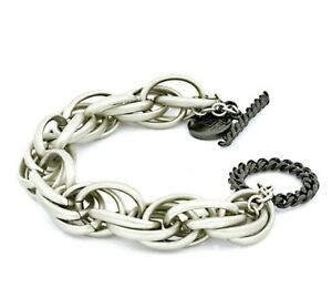 【送料無料】ジュエリー・アクセサリー ブレスレットチェーンソフトサンドブラストロープクロージャーブラックunoaerre bracciale donna catena corda morbida sabbiata chiusura t pvd nero