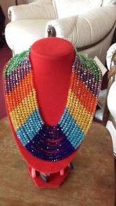 【送料無料】ジュエリー・アクセサリー ビーズネックレスリングbead collane e orecchio anello