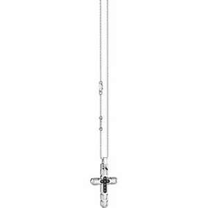 【送料無料】ジュエリー・アクセサリー ジロコロザンカンシルバークロスペンダントスピネルgirocollo zancan uomo argento 925 con pendente croce e spinelli neri ref exc544