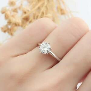 【送料無料】ジュエリー・アクセサリー モイッサニテロンエンゲージメントブリリアントラウンドリングカット125ct moissanite fidanzamento solitario anello rotondo brillante taglio 14k su