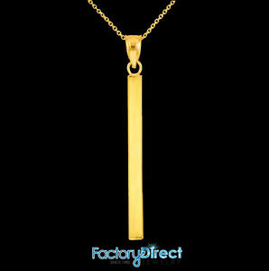 【送料無料】ジュエリー・アクセサリー マッシブブラックストレートバーネックレス10k14k massiccio nero dritto verticale barretta collana