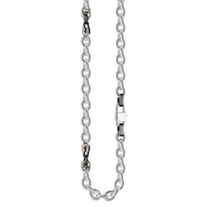 【送料無料】ジュエリー・アクセサリー ジロコロザンカンメンズネックレススチールニットチェーンブラックインサートcollana girocollo zancan uomo acciaio maglia catena inserti neri ref ehc129