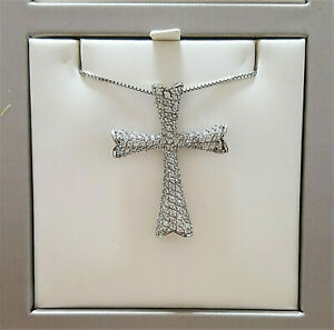【送料無料】ジュエリー・アクセサリー フォギシルバーネックレスジルコンセットクロスfogi  collana in argento e croce con zirconi incastonati