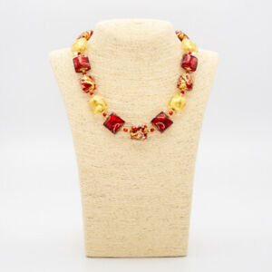 【送料無料】ジュエリー・アクセサリー ネックレスジュエリーネックレスムリーナゴールドグラスムラーノcollana rossa donna regalo bigiotteria collana murrina oro vetro murano