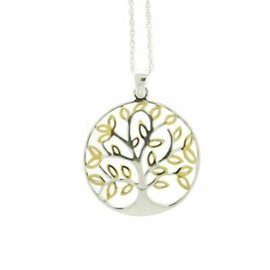 【送料無料】ジュエリー・アクセサリー ケルトシルバーライフツリースターリングゴールドメッキペンダントceltico albero della vita argento sterling e placcato oro ciondolo con 34cm