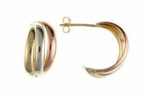 【送料無料】ジュエリー・アクセサリー ゴールドウェディングリングイヤリング9ct oro 3 colore fede nuziale orecchini