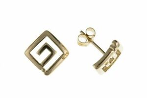 【送料無料】ジュエリー・アクセサリー ギリシャゴールドキーデザインローブイヤリング9ct oro greco chiave design orecchini a lobo