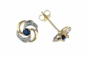 【送料無料】ジュエリー・アクセサリー リアルサファイアゴールドイヤリング9ct oro vero zaffiro orecchini a