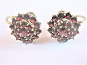 【送料無料】ジュエリー・アクセサリー アンティークシルバーイヤリングガーネットantico orecchini argento 900 dorato con granato, 5,04 g