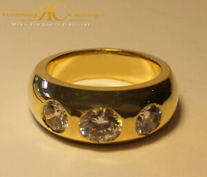 【送料無料】ジュエリー・アクセサリー ジプシーセットリングシルバースターリンググロスゴールドmens cz gypsy set anello 925 argento sterling lucido 192g immerso in oro 9ct
