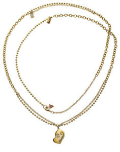 【送料無料】ジュエリー・アクセサリー ネックレスコリアーハートシリーズguess collanacollier cuoreserie ubn80916 dorato