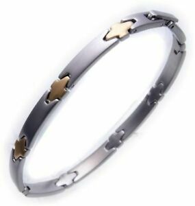 【送料無料】ジュエリー・アクセサリー コリアーソリッドスチールチェーンステンレスネックレスcollier in acciaio massiccio 42 cm catena in acciaio bicolore in acciaio inox collana da donna