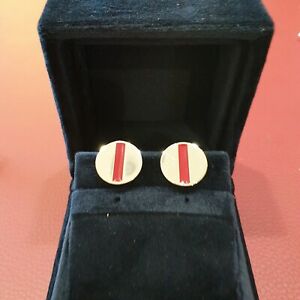 【送料無料】ジュエリー・アクセサリー シルバーツインズレッドマニキュアラベルgemelli argento recarlo smalto rosso nuovi con etichette