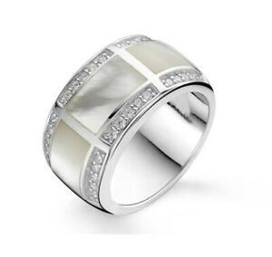 【送料無料】ジュエリー・アクセサリー オリジナルスターリングシルバーモップセットリングサイズ￡nuovo originale ti sento sterling silver cz e mop set anello 1346mw taglia 54 ￡ 129 23,416円