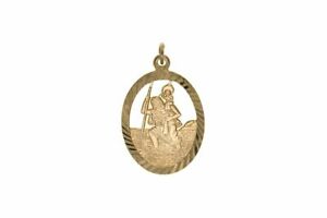 【送料無料】ジュエリー・アクセサリー ゴールドセントクリストファーズペンダントラッキーチャーム9ct oro san cristoforo ciondolo portafortuna