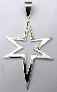 【送料無料】ジュエリー・アクセサリー スターリングシルバーロングニュースターペンダントargento sterling 925 lungo ciondolo stella nuovo