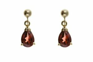 【送料無料】ジュエリー・アクセサリー ゴールドリアルガーネットダングリングイヤリング9ct oro vero granato orecchini pendenti a