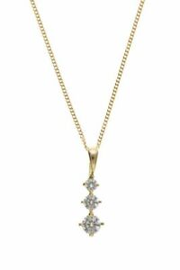 【送料無料】ジュエリー・アクセサリー ペンダントチェーンキュービックジルコンcon zirconi cubici in oro 9ct trilogy ciondolo e catena