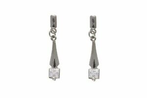 【送料無料】ジュエリー・アクセサリー ホワイトゴールドジルコニドロップイヤリング9ct oro bianco zirconi orecchini a goccia
